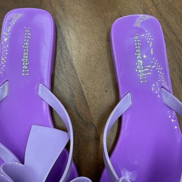JEFFREY CAMPBELL Sugary Flip Flop Lilac Shiny Jelly Bow Thong Sandal Women's 10 - Picture 10 of 11